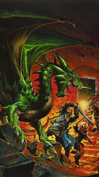 Dragon attacking knight fireplace sword - a painting of a dragon free wallpaper