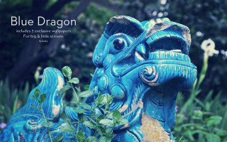 Blue dragon statue garden flowers - emperor huizong of song free wallpaper