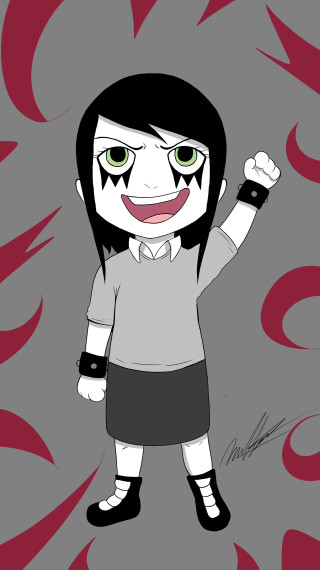 Gothic yandere clarice greeneyes blackhair - gray free wallpaper