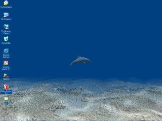 Computer dolphin water window screen - a dolphin free wallpaper