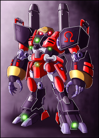 Robot cartoon red yellow black - mecha free wallpaper