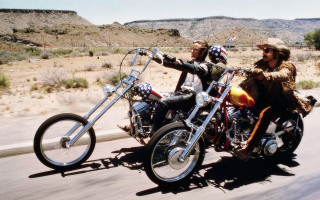 Motorcycle ride desert mountains two - kodachrome free wallpaper