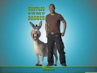Man donkey waffles face danger - a caption free wallpaper