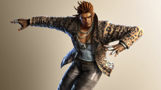 Man leopard print jacket necklace - dynamic pose free wallpaper