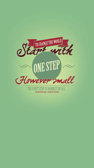 Green background quote change world - typographic free wallpaper