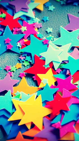 Colorful stars tabletop black background - florianne becker free wallpaper