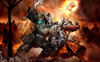 Man horse demon city fire 2 - a giant demon free wallpaper