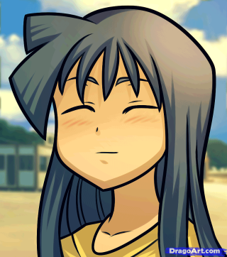 Cartoon girl long black hair 4 - maya free wallpaper