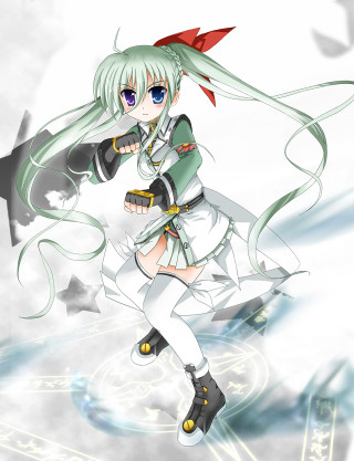 Anime girl white hair red 3 - the air free wallpaper