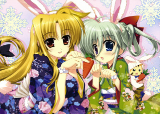 Anime girls blonde hair blue 7 - a cup free wallpaper