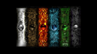 Glass doors colored black background - epic fantasy free wallpaper