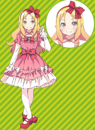 Girl pink dress bow green - concept art free wallpaper