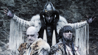 Costumed men stone wall waterfall - enki bilal free wallpaper