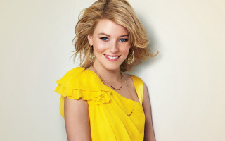 Woman yellow dress bun smile - a yellow dress free wallpaper