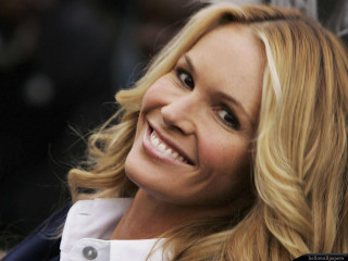 Blonde smiling woman white shirt - her face free wallpaper