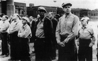 Men standing street corner crowd - 1 9 6 0 s free wallpaper