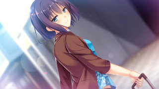 Girl cane brown jacket holding - a cane free wallpaper