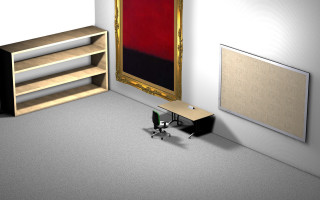 Computer desk painting wall bookshelf - clyfford free wallpaper