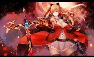 Woman red dress sword red 7 - a sword and a sword free wallpaper