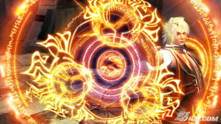 Man suit glowing circle fire - circle free wallpaper