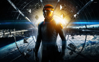 Space suit man rooftop starry - eve ryder free wallpaper
