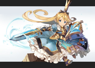 Woman sword dress holding box - a box free wallpaper