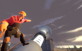 Man hardhat pipe pointing sunset - the distance free wallpaper