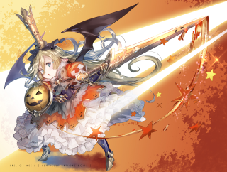 Anime character sword helmet back - her back free wallpaper