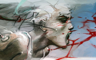 Woman mouth open blood dripping - ben templesmith free wallpaper