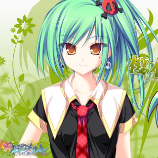 Girl blue hair tie green - a girl free wallpaper