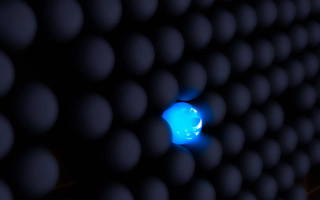 Blue light black wall balls - a white light free wallpaper