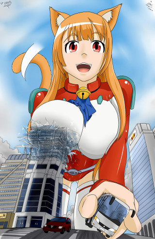 Cartoon character cat ears red - a cartoon character free wallpaper