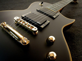 Black guitar gold neck gothic - alex petruk ape free wallpaper