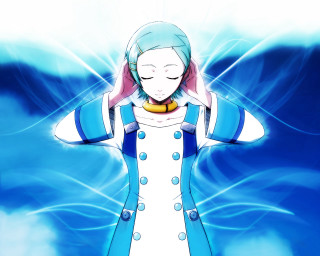 Person blue white outfit yellow - energetic free wallpaper