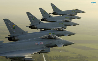 Fighter jets sky crops trees - a few building free wallpaper