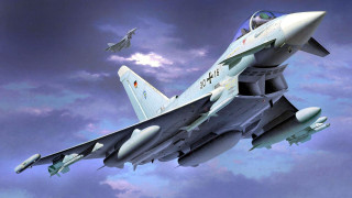 Fighter jet clouds overhead sunset - two jet free wallpaper