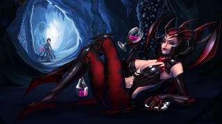 Woman black red outfit wine - a bottle of wine free wallpaper