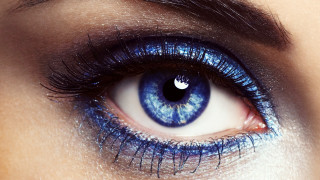 Blue eye long lashes black 2 - realistic eye free wallpaper