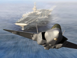 Military jet flying ship ocean - a military free wallpaper