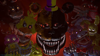Creepy masks glowing eyes teeth - chaos free wallpaper