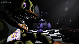 Cartoon monster dog checkered room - blender free wallpaper