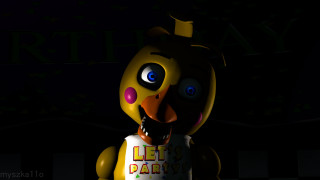 Cartoon character birthday sign dark - blender free wallpaper