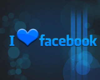 Blue heart i love facebook - a blue heart free wallpaper