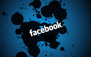 Blue background facebook logo black - modern free wallpaper