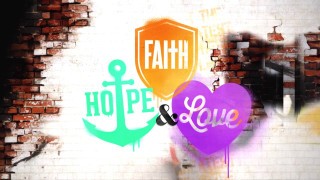 Graffiti wall heart shield faith - a shield free wallpaper