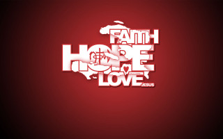 Red background white text faith - letterism free wallpaper