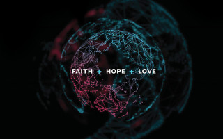 Globe faith hope dark background - line free wallpaper
