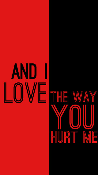 Red black poster love hurt - analytical art free wallpaper