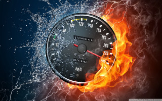 Speedometer fire water background precisionism - a speedometer free wallpaper
