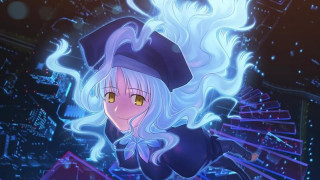 Anime character blue hair black - a character portrait free wallpaper
